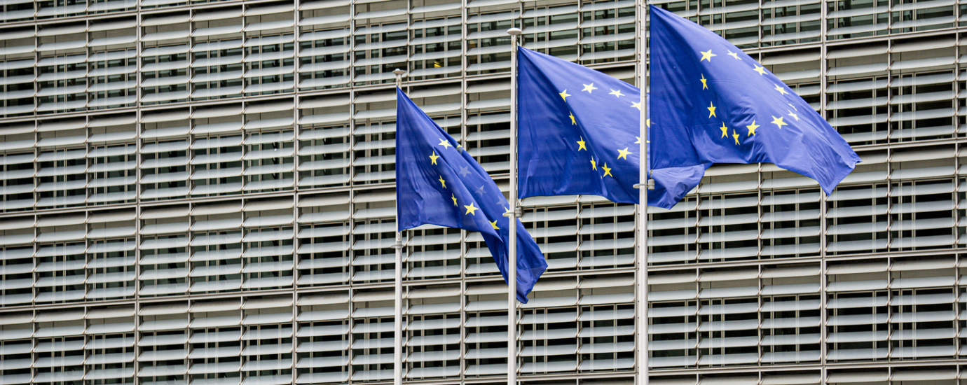 flaggs in front of the EU Commission